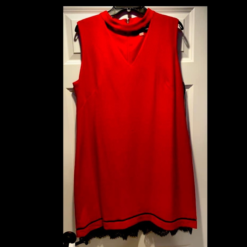 Red sleeveless cocktail dress